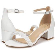 Load image into Gallery viewer, Open Toe Ankle Strap Low Block Chunky Heels Sandal, Size 11, 14A-189S001