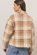 Load image into Gallery viewer, HYFVE Plaid Collared Neck Boucle Jacket with Pockets