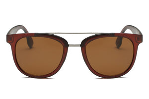 Round Brow-Bar Fashion Sunglasses