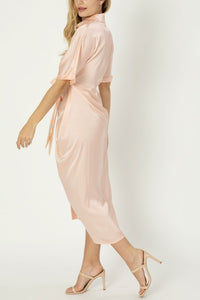 Nuvi Apparel Satin wrap dress