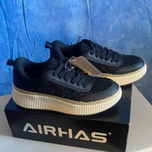 Load image into Gallery viewer, Airhas Black Glitter Sneakers, sz 6.5, SL2-129S004