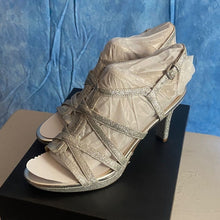 Load image into Gallery viewer, Elegant Silver Strappy Heels sz 9, SL2-138s009