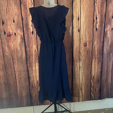 Load image into Gallery viewer, Elegant Navy Ruffle Dress, Medium, 1JJ-128D010