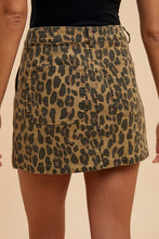 Load image into Gallery viewer, Annie Wear Leopard Denim Mini Skirt