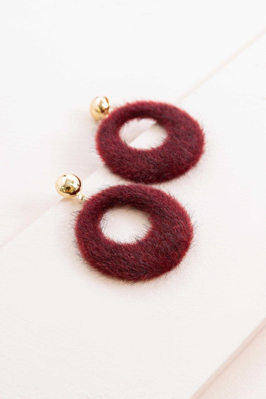 Lovoda Fuzzy Mod Circle Earrings