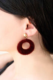 Lovoda Fuzzy Mod Circle Earrings