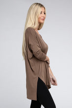 Load image into Gallery viewer, ZENANA Dolman Long Sleeve V-Neck Side Slit Hi-Low Hem Top