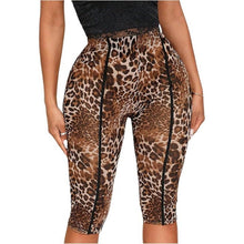 Load image into Gallery viewer, Y2K Leopard Mesh Cropped Leggings, Large, 22F-198B003
