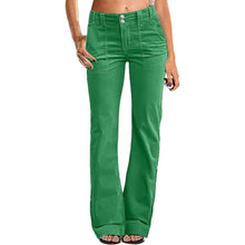 Load image into Gallery viewer, Mid Waist Dress Flare Straight Leg Corduroy Jeans, Small, 22F-196B003