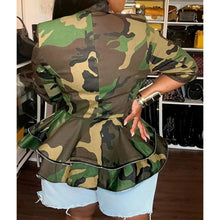 Load image into Gallery viewer, Ruffle Hem Double Breasted Tiered Blazer, Medium,18BB-201T001