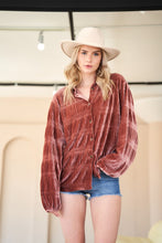 Load image into Gallery viewer, Davi &amp; Dani Long Sleeve Button Front Loose Fit Shirt Top