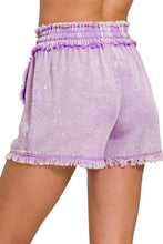 Load image into Gallery viewer, Mineral Frayed Hem Washed Shorts Back