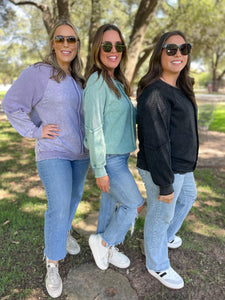 ONE ELEVEN NORTH Elliott Exposed Seam Sweatshirt in Five Colors