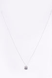 Lilou Twist ring and square pendant necklace set -silver