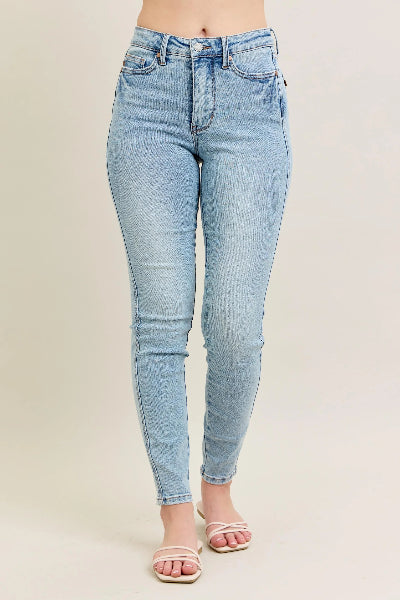 Tummy Control Vintage Wash Skinny Jeans Font