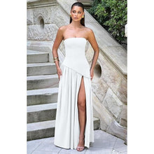 Load image into Gallery viewer, Elegant Strapless High Split A Line Flowy Maxi Dress, SZ L, 4F-147D014