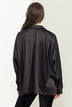 Load image into Gallery viewer, HYFVE COMPLETELY CHARMED OVERSIZED SATIN SHIRT