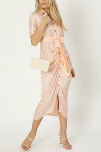 Nuvi Apparel Satin wrap dress