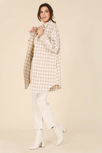 Lilou Check pattern long shacket