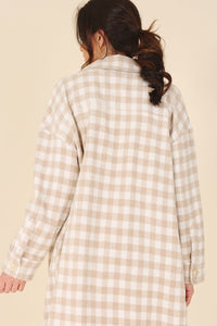 Lilou Check pattern long shacket