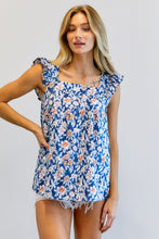 Load image into Gallery viewer, Davi &amp; Dani Floral Printed Ruffle Sleeveless Top