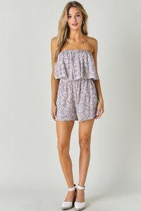 WOVEN LEOPARD PRINT UBE ROMPER