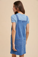 Load image into Gallery viewer, Annie Wear Wide Strap Denim Overall Dress with Pockets