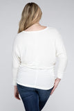 ZENANA Plus Luxe Rayon Boat Neck 3/4 Sleeve Top