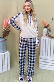 And The Why Drawstring Hooded Top and Plaid Pants Lounge Set