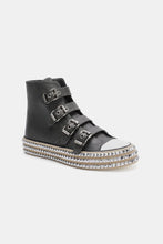 Load image into Gallery viewer, Beast Fashion Multi-Buckle Straps Studded Platform Sneakers