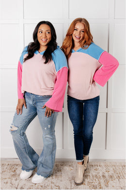 One Eleven North A-Tisket A-Tasket Color Block Pullover