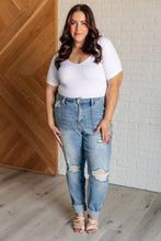 Load image into Gallery viewer, Aiden High Rise Patch Pocket Distressed Boyfriend Jeans