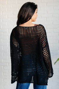 WHITE BIRCH Ask Anyway Fishnet Sweater