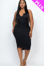 Load image into Gallery viewer, Plus Size Split Neck Tank Midi Dress (CAPELLA)