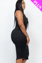 Load image into Gallery viewer, Plus Size Split Neck Tank Midi Dress (CAPELLA)