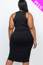 Load image into Gallery viewer, Plus Size Split Neck Tank Midi Dress (CAPELLA)