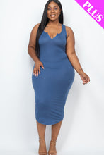 Load image into Gallery viewer, Plus Size Split Neck Tank Midi Dress (CAPELLA)