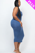 Load image into Gallery viewer, Plus Size Split Neck Tank Midi Dress (CAPELLA)