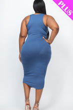 Load image into Gallery viewer, Plus Size Split Neck Tank Midi Dress (CAPELLA)