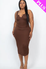 Load image into Gallery viewer, Plus Size Split Neck Tank Midi Dress (CAPELLA)