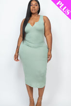 Load image into Gallery viewer, Plus Size Split Neck Tank Midi Dress (CAPELLA)