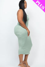 Load image into Gallery viewer, Plus Size Split Neck Tank Midi Dress (CAPELLA)