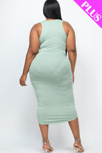 Load image into Gallery viewer, Plus Size Split Neck Tank Midi Dress (CAPELLA)