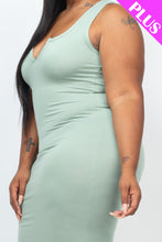 Load image into Gallery viewer, Plus Size Split Neck Tank Midi Dress (CAPELLA)