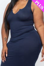 Load image into Gallery viewer, Plus Size Split Neck Tank Midi Dress (CAPELLA)