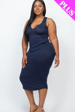 Load image into Gallery viewer, Plus Size Split Neck Tank Midi Dress (CAPELLA)