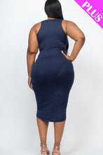 Load image into Gallery viewer, Plus Size Split Neck Tank Midi Dress (CAPELLA)
