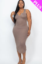 Load image into Gallery viewer, Plus Size Split Neck Tank Midi Dress (CAPELLA)