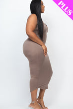 Load image into Gallery viewer, Plus Size Split Neck Tank Midi Dress (CAPELLA)