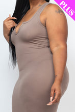 Load image into Gallery viewer, Plus Size Split Neck Tank Midi Dress (CAPELLA)